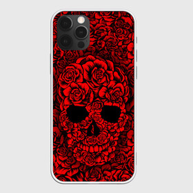 Чехол для iPhone 12 Pro Max с принтом ЦВЕТОЧНЫЙ ЧЕРЕП , Силикон |  | death | flowers | horror | metal | red | rose | roses | skull | арт | зомби | кости | красный | розы | скелет | цветы | череп | черный