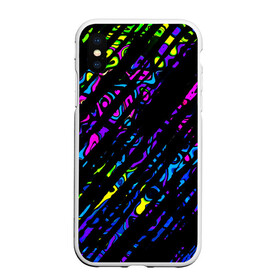 Чехол для iPhone XS Max матовый с принтом OVERLAP , Силикон | Область печати: задняя сторона чехла, без боковых панелей | lines | абстракция | геометрия | жидкость | линии | полосы | разводы | разноцветный | текстура