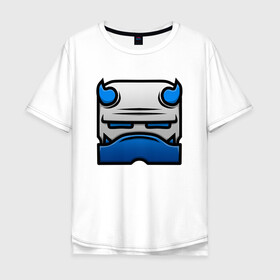 Мужская футболка хлопок Oversize с принтом Geometry Dash | ICE (Z) , 100% хлопок | свободный крой, круглый ворот, “спинка” длиннее передней части | 2d | arcade | game | geometry dash | meltdown | robtop | аркада | геометрический тире | раннер