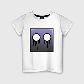 Детская футболка хлопок с принтом Geometry Dash | Black tears (Z) , 100% хлопок | круглый вырез горловины, полуприлегающий силуэт, длина до линии бедер | Тематика изображения на принте: 2d | arcade | game | geometry dash | meltdown | robtop | аркада | геометрический тире | раннер