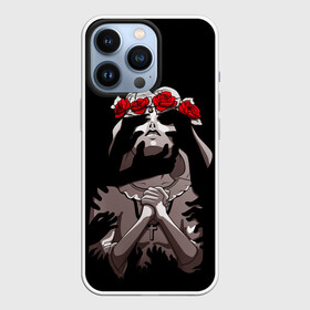 Чехол для iPhone 13 Pro с принтом МОЛИТВА И ДЕМОНЫ ,  |  | black | demons | evil | girl | hand | rose | девушка | демоны | дьявол | зло | искушение | крест | молитва | розы | руки | святая