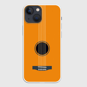 Чехол для iPhone 13 mini с принтом ГИТАРА ,  |  | guitar | instrument | musuc | orange | pop | rock | гитара | инструмент | музыка | панк | рок | струны | фолк