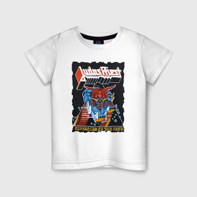 Детская футболка хлопок с принтом Judas Priest FIGHT , 100% хлопок | круглый вырез горловины, полуприлегающий силуэт, длина до линии бедер | judas priest | гленн типтон | йен хилл | роб хэлфорд | скотт трэвис | хард рок | хеви метал