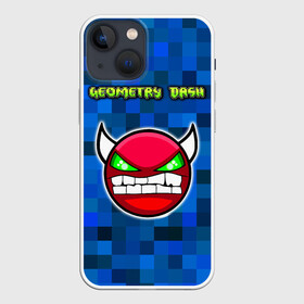 Чехол для iPhone 13 mini с принтом Geometry Dash ,  |  | devil | geometry dash | pixel | геометри дэш | геометрический рывок | геометрия даш | демон | игры | логотипы игр | пиксель | смайл | эмоции