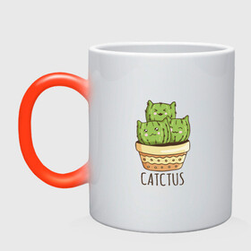 Кружка хамелеон с принтом Котики Кактусы Catctus , керамика | меняет цвет при нагревании, емкость 330 мл | cactus | cat | cats | cute cactus | english words | kitten | kitty | puss | pussy | pussycat | кактус в горшке | киски | кисы | котёнок | котики | коты в виде кактусов | коты кактусы | котята | котята кактусы | котятки | кошечки | кошка | мил