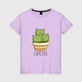 Женская футболка хлопок с принтом Котики Кактусы Catctus , 100% хлопок | прямой крой, круглый вырез горловины, длина до линии бедер, слегка спущенное плечо | cactus | cat | cats | cute cactus | english words | kitten | kitty | puss | pussy | pussycat | кактус в горшке | киски | кисы | котёнок | котики | коты в виде кактусов | коты кактусы | котята | котята кактусы | котятки | кошечки | кошка | мил