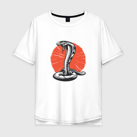 Мужская футболка хлопок Oversize с принтом Японская Кобра | Japan Cobra , 100% хлопок | свободный крой, круглый ворот, “спинка” длиннее передней части | art | asp | aspid | cobra kai | japanese | poison | poisoned | red sun | snake | vemonous | venom | viper | арт | вайпер | восходящее солнце | змея | иллюстрация | кобра кай | красное солнце | рисунок кобры | солнце | яд | яд