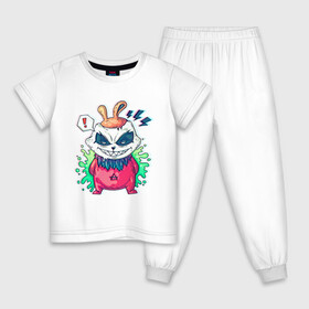 Детская пижама хлопок с принтом Пандао , 100% хлопок |  брюки и футболка прямого кроя, без карманов, на брюках мягкая резинка на поясе и по низу штанин
 | Тематика изображения на принте: арт | графика | злодеи | мультяшки | панда
