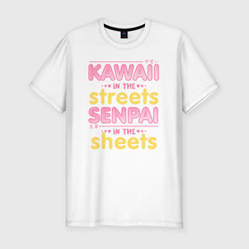Мужская футболка хлопок Slim с принтом Kawaii in the streets , 92% хлопок, 8% лайкра | приталенный силуэт, круглый вырез ворота, длина до линии бедра, короткий рукав | ahegao | anime | baka | chibi | desu | japan | kohai | nani | neko | otaku | senpai | sensei | waifu | weeaboo | weeb | аниме | анимешник | анимешница | ахегао | бака | вайфу | виабу | десу | кохай | культура | нани | неко | отаку | сенпай | сенсеи | трен