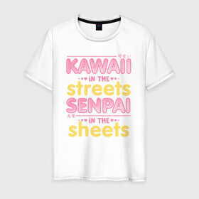 Мужская футболка хлопок с принтом Kawaii in the streets , 100% хлопок | прямой крой, круглый вырез горловины, длина до линии бедер, слегка спущенное плечо. | ahegao | anime | baka | chibi | desu | japan | kohai | nani | neko | otaku | senpai | sensei | waifu | weeaboo | weeb | аниме | анимешник | анимешница | ахегао | бака | вайфу | виабу | десу | кохай | культура | нани | неко | отаку | сенпай | сенсеи | трен