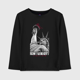 Детский лонгслив хлопок с принтом Statue Of Liberty , 100% хлопок | круглый вырез горловины, полуприлегающий силуэт, длина до линии бедер | америка | география | города | нью йорк | статуя свободы | страны | сша | туристам