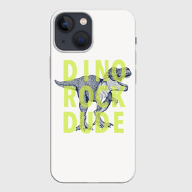 Чехол для iPhone 13 mini с принтом DINO ROCK DUDE ,  |  | dino | games | roar | rock | rock star | t rex | дино | динозавр | динозавры | рок | рокер