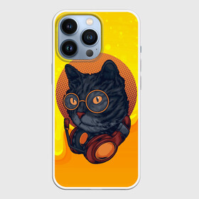 Чехол для iPhone 13 Pro с принтом D.j Cat Кот диджей ,  |  | диджей | кот | кот диджей | котенок | котик | кошка | музыка | музыкант | наушники | техно | электроника