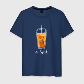 Мужская футболка хлопок с принтом Коктейль , 100% хлопок | прямой крой, круглый вырез горловины, длина до линии бедер, слегка спущенное плечо. | sweet | коктейль | надпись | напиток | сладкое