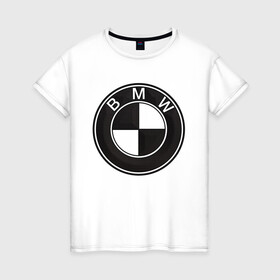 Женская футболка хлопок с принтом BMW LOGO CARBON , 100% хлопок | прямой крой, круглый вырез горловины, длина до линии бедер, слегка спущенное плечо | bmw | абстракция | авто | автомобиль | бмв | карбон | лого | логотип | машина | скорость