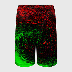 Детские спортивные шорты 3D с принтом КРАСНАЯ И ЗЕЛЕНАЯ КРАСКА ,  100% полиэстер
 | пояс оформлен широкой мягкой резинкой, ткань тянется
 | tegunvteg | брызги | зеленая | краска | красная | неон