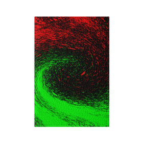 Обложка для паспорта матовая кожа с принтом КРАСНАЯ И ЗЕЛЕНАЯ КРАСКА , натуральная матовая кожа | размер 19,3 х 13,7 см; прозрачные пластиковые крепления | Тематика изображения на принте: tegunvteg | брызги | зеленая | краска | красная | неон