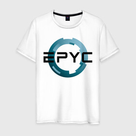 Мужская футболка хлопок с принтом AMD EPYC , 100% хлопок | прямой крой, круглый вырез горловины, длина до линии бедер, слегка спущенное плечо. | amd | epic | epyc | intel | ryzen