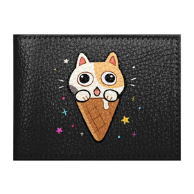 Обложка для студенческого билета с принтом Ice Cream Cat , натуральная кожа | Размер: 11*8 см; Печать на всей внешней стороне | Тематика изображения на принте: animal | cat | cute | kitty | meow | друг | животные | киска | китти | кот | котенок | котик | котэ | кошечка | кошка | милый | мороженое | мур | мяу | питомец | тигр