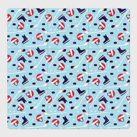 Магнитный плакат 3Х3 с принтом Hockey Pattern , Полимерный материал с магнитным слоем | 9 деталей размером 9*9 см | Тематика изображения на принте: hockey | hockey pattern | nhl | pattern | клюшка | лед | нхл | хоккеист | хоккеисты | хоккей