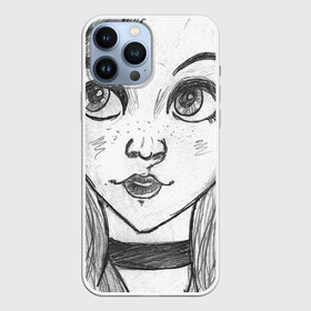 Чехол для iPhone 13 Pro Max с принтом девушка ч б с чокером ,  |  | art | color | creator | digital | illustration | illustrator | marker | meow | monster | paint | watercolor | woman | акварель | арт | девушка | диджитал | иллюстрация | карандаш | краски | маркеры | монстр | няша | няшный | поп | рисунок | создание | тво