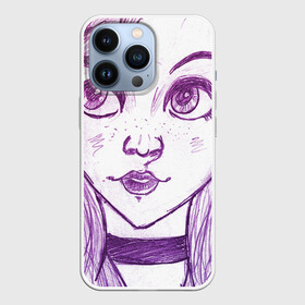 Чехол для iPhone 13 Pro с принтом девушка с чокером ,  |  | art | color | creator | digital | illustration | illustrator | marker | meow | monster | paint | watercolor | woman | акварель | арт | девушка | диджитал | иллюстрация | карандаш | краски | маркеры | монстр | няша | няшный | поп | рисунок | создание | тво