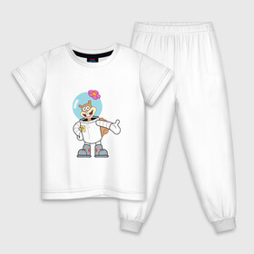 Детская пижама хлопок с принтом Сэнди , 100% хлопок |  брюки и футболка прямого кроя, без карманов, на брюках мягкая резинка на поясе и по низу штанин
 | sponge bob | spongebob squarepants | губка боб | губка боб квадратные штаны | спанч боб