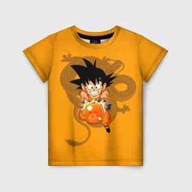 Детская футболка 3D с принтом Kid Goku , 100% гипоаллергенный полиэфир | прямой крой, круглый вырез горловины, длина до линии бедер, чуть спущенное плечо, ткань немного тянется | anime | dragon ball | аниме | анимэ | драгон бал | дрэгон бол | жемчуг дракона