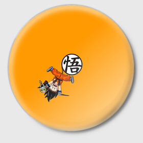 Значок с принтом SAIYAN GOKU ,  металл | круглая форма, металлическая застежка в виде булавки | anime | dragon ball | аниме | анимэ | драгон бал | дрэгон бол | жемчуг дракона