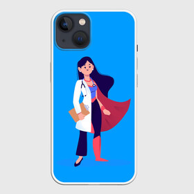 Чехол для iPhone 13 с принтом Медсестра | Super Nurse (Z) ,  |  | health worker | hospital attendant | medic | nurse | nursing | super nurse | бикса | врач | доктор | медицина | медицинская сестра | медицинский персонал | медичка | медработник | медсестра | палатная | санитарка | супер медик