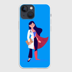 Чехол для iPhone 13 mini с принтом Медсестра | Super Nurse (Z) ,  |  | health worker | hospital attendant | medic | nurse | nursing | super nurse | бикса | врач | доктор | медицина | медицинская сестра | медицинский персонал | медичка | медработник | медсестра | палатная | санитарка | супер медик