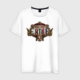 Мужская футболка хлопок с принтом Path of Exile 2 , 100% хлопок | прямой крой, круглый вырез горловины, длина до линии бедер, слегка спущенное плечо. | computer | game | path of exile | игра | компьютерная | путь изгнания