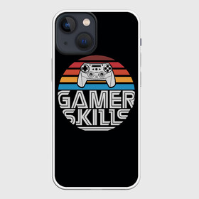 Чехол для iPhone 13 mini с принтом GAMER SKILLS ,  |  | game | gamer | играть | игрок | игроку | игрушка | игры | консоль | приставка