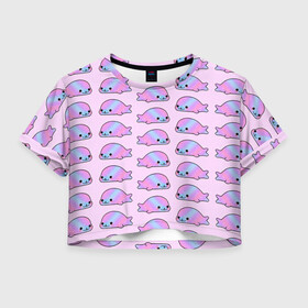 Женская футболка Crop-top 3D с принтом Нерпы , 100% полиэстер | круглая горловина, длина футболки до линии талии, рукава с отворотами | baikal | irkutsk | байкал | иркутск | нерпа | нерпочки | тюлени | тюлень