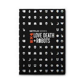 Обложка для автодокументов с принтом LOVE DEATH + ROBOTS $$$ , натуральная кожа |  размер 19,9*13 см; внутри 4 больших “конверта” для документов и один маленький отдел — туда идеально встанут права | love death + robots | love death + robots print | netflix | robots | tv series | лого love death + robots | любовь | надпись love death + robots | принт love death + robots | роботы | сериал