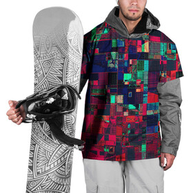 Накидка на куртку 3D с принтом HAPPY WINDOWS , 100% полиэстер |  | abstract | абстракция | квадраты | красное | прямоугольники
