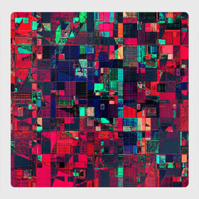 Магнитный плакат 3Х3 с принтом HAPPY WINDOWS , Полимерный материал с магнитным слоем | 9 деталей размером 9*9 см | abstract | абстракция | квадраты | красное | прямоугольники