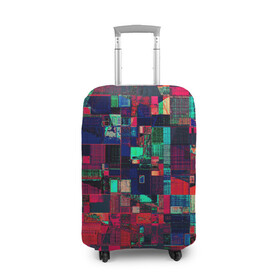 Чехол для чемодана 3D с принтом HAPPY WINDOWS , 86% полиэфир, 14% спандекс | двустороннее нанесение принта, прорези для ручек и колес | abstract | абстракция | квадраты | красное | прямоугольники