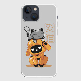 Чехол для iPhone 13 mini с принтом Cat and Robot (ЛСР) ,  |  | cat | cats | death | ldr | logo | love | netflix | robots | анимация | кино | кот | котёнок | кошка | лого | лср | любовь | нетфликс | роботы | сериал