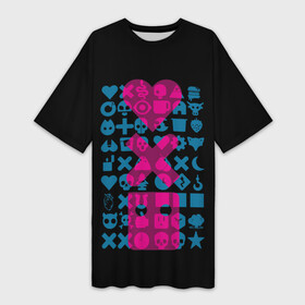Платье-футболка 3D с принтом Любовь. Смерть. Роботы ,  |  | death | heart | ldr | logo | love | netflix | robots | smile | анимация | кино | лого | лср | любовь | нетфликс | роботы | сердце | сериал | смайл | смайлик
