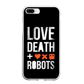 Чехол для iPhone 7Plus/8 Plus матовый с принтом Love Death + Robots , Силикон | Область печати: задняя сторона чехла, без боковых панелей | Тематика изображения на принте: death | ldr | logo | love | netflix | robots | smile | анимация | кино | лого | лср | любовь | нетфликс | роботы | сериал | смайл | смайлик