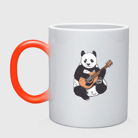 Кружка хамелеон с принтом Панда гитарист | Panda Guitar , керамика | меняет цвет при нагревании, емкость 330 мл | acoustic | bear | bears | china | chineese panda | guitarist | music | акустическая гитара | гитара | китай | китайская панда | косолапый | медведь | медвежонок | милая панда | мишка | музыка | музыкант | пандочка | пандочки