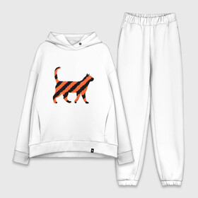 Женский костюм хлопок Oversize с принтом Black Orange Cat ,  |  | animal | cat | cute | kitty | meow | друг | животные | киска | китти | кот | котенок | котик | котэ | кошечка | кошка | милый | мур | мяу | питомец | тигр