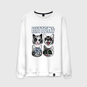 Мужской свитшот хлопок с принтом Kittens , 100% хлопок |  | animal | cat | cute | kiss | kitty | meow | rock | гитара | друг | животные | киска | кисс | китти | кот | котенок | котик | котэ | кошечка | кошка | метал | милый | музыка | мур | мяу | питомец | рок | тигр