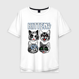Мужская футболка хлопок Oversize с принтом Kittens , 100% хлопок | свободный крой, круглый ворот, “спинка” длиннее передней части | Тематика изображения на принте: animal | cat | cute | kiss | kitty | meow | rock | гитара | друг | животные | киска | кисс | китти | кот | котенок | котик | котэ | кошечка | кошка | метал | милый | музыка | мур | мяу | питомец | рок | тигр