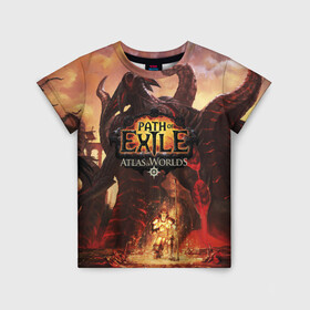 Детская футболка 3D с принтом Path of Exile , 100% гипоаллергенный полиэфир | прямой крой, круглый вырез горловины, длина до линии бедер, чуть спущенное плечо, ткань немного тянется | computer | game | path of exile | игра | компьютерная | путь изгнания