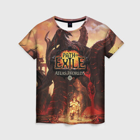 Женская футболка 3D с принтом Path of Exile , 100% полиэфир ( синтетическое хлопкоподобное полотно) | прямой крой, круглый вырез горловины, длина до линии бедер | computer | game | path of exile | игра | компьютерная | путь изгнания