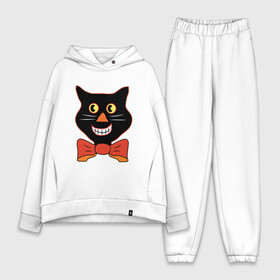 Женский костюм хлопок Oversize с принтом Smiling Cat ,  |  | animal | cat | cute | kitty | meow | друг | животные | киска | китти | кот | котенок | котик | котэ | кошечка | кошка | милый | мур | мяу | питомец | тигр