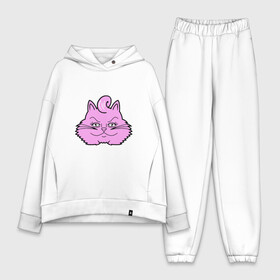 Женский костюм хлопок Oversize с принтом Pink Cat ,  |  | animal | cat | cute | kitty | meow | друг | животные | киска | китти | кот | котенок | котик | котэ | кошечка | кошка | милый | мур | мяу | питомец | тигр