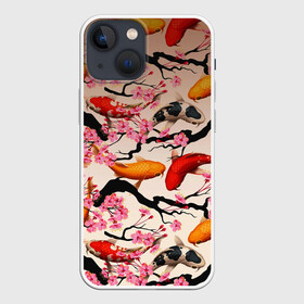 Чехол для iPhone 13 mini с принтом Рыбы ,  |  | волны | искусство | мальчик | рыба | рыбы | цветок | цветы